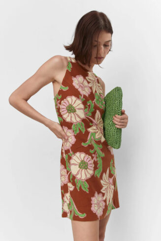 Linen Dress With Back Opening Dress