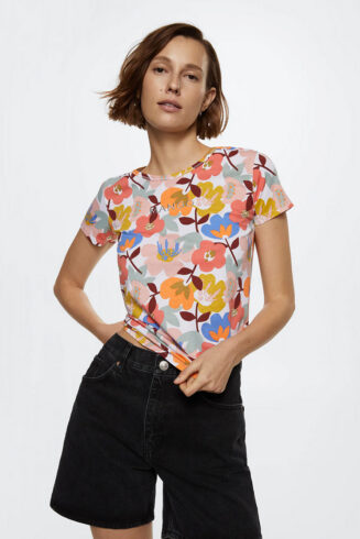Speechless Girls' Flutter Sleeve Floral Top