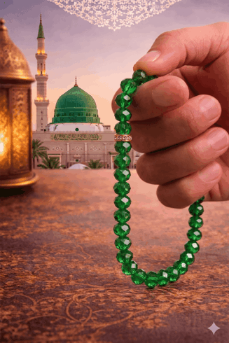 Large Size Premium 99 Beads Crystal Tasbeeh - Green
