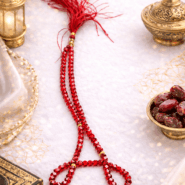 Medium Size Premium 99 Beads Crystal Tasbeeh - Red