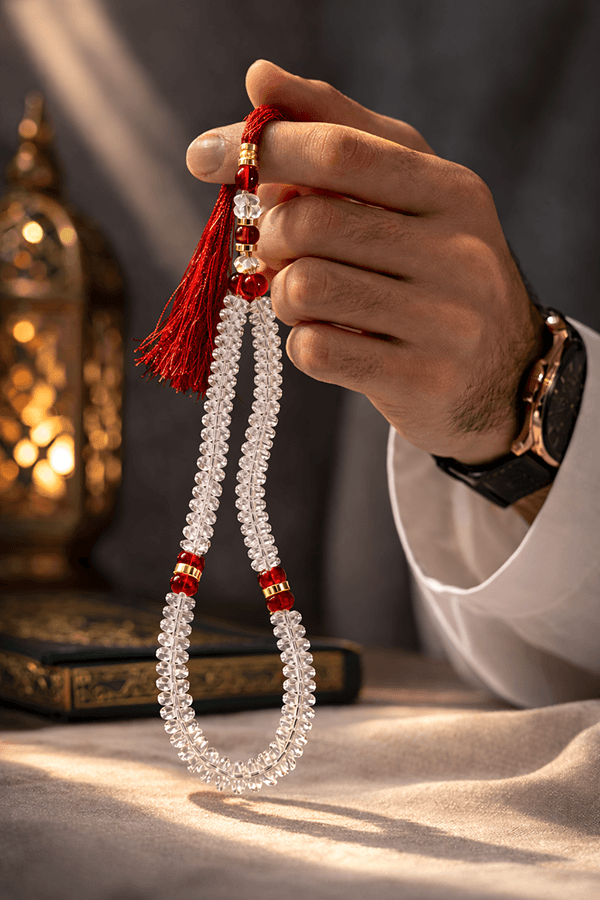 Small Size Premium 99 Beads Crystal Tasbeeh - Red Small Size Premium 99 Beads Crystal Tasbeeh - Red
