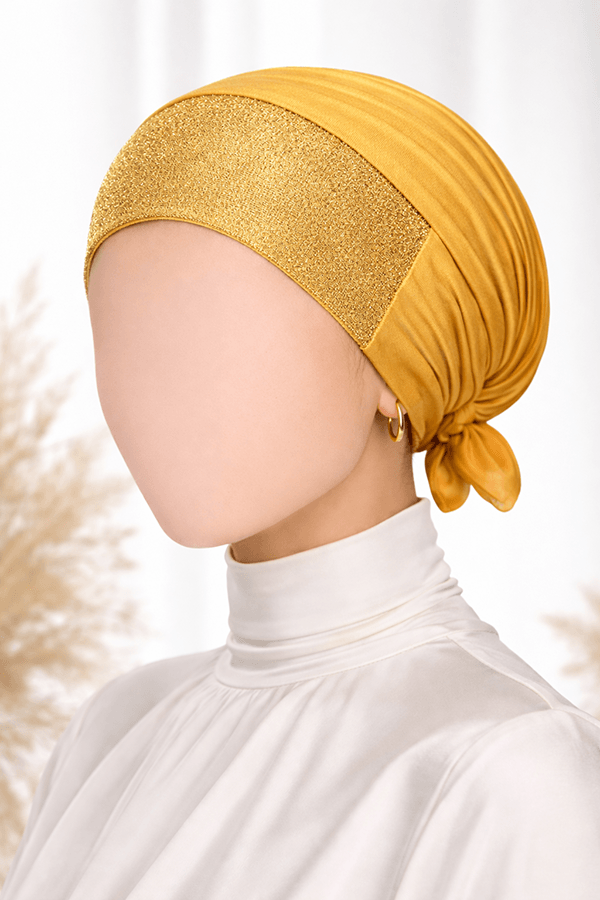 Golden Shimmer Hijab Cap Golden Shimmer Hijab Cap