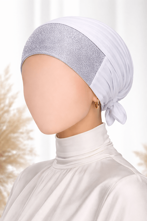 Silver Shimmer Hijab Cap Silver Shimmer Hijab Cap
