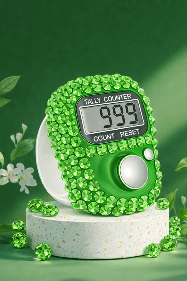 Diamond Zikr Counters - Light Green Diamond Zikr Counters - Light Green