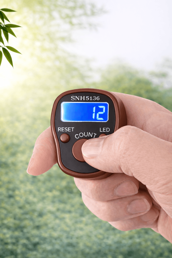 LED Digital Zikr Counters with Box - Brown LED Digital Zikr Counters with Box - Brown