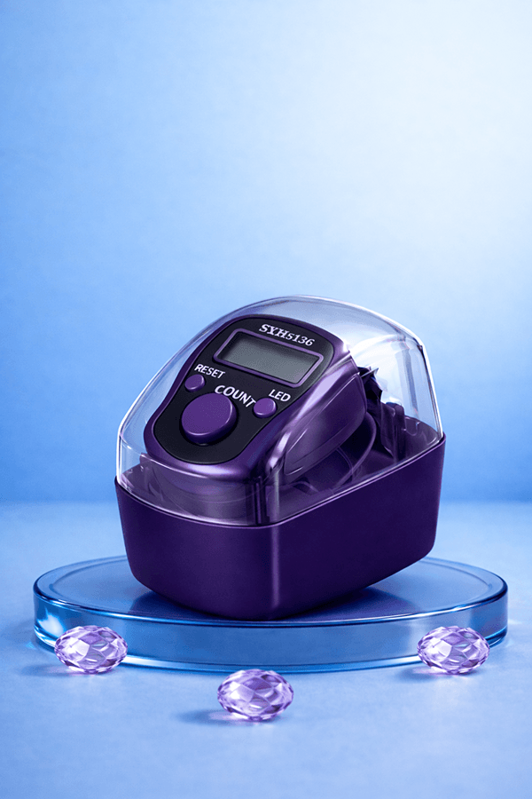 LED Digital Zikr Counters with Box - Purple LED Digital Zikr Counters with Box - Purple