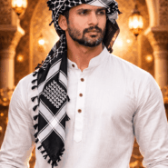 Arabic Scarf, Mushajara, Shemagh - Economic - Black