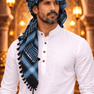 Arabic Scarf, Mushajara, Shemagh - Economic - Blue