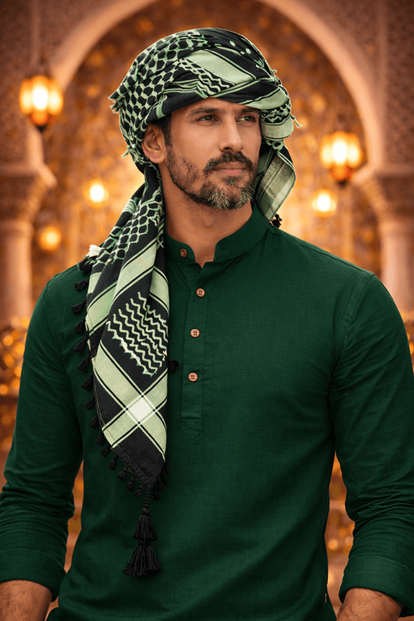 Arabic Scarf, Mushajara, Shemagh - Economic - Light Green Arabic Scarf, Mushajara, Shemagh - Economic - Light Green