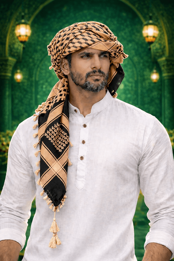 Arabic Scarf, Mushajara, Shemagh - Economic - Orange Arabic Scarf, Mushajara, Shemagh - Economic - Orange