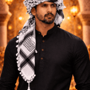 Arabic Scarf, Mushajara, Shemagh - Economic - White