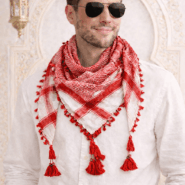 Arabic Scarf, Mushajara, Shemagh - Premium Red