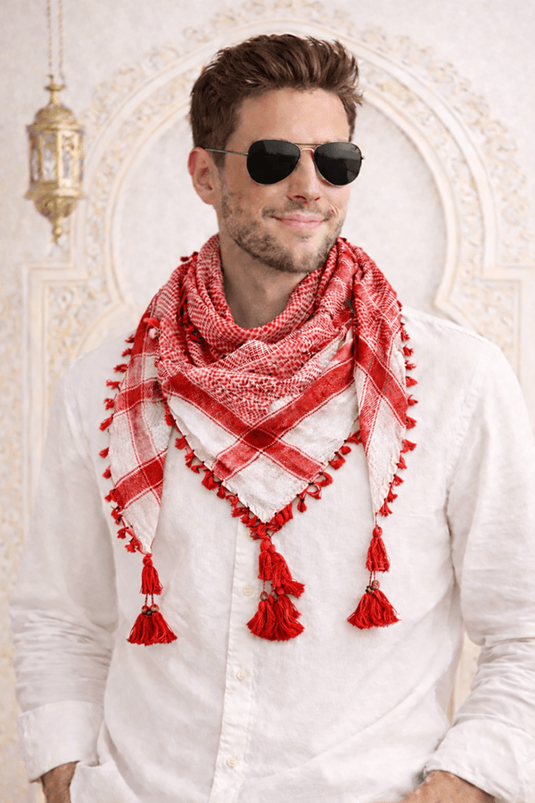 Arabic Scarf, Mushajara, Shemagh - Premium Red Arabic Scarf, Mushajara, Shemagh - Premium Red
