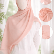 Georgette Scarf - Set 1 - Basic - Baby Pink