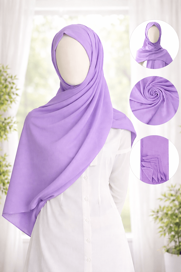 Georgette Scarf - Set 1 - Basic - Lavender Georgette Scarf - Set 1 - Basic - Lavender