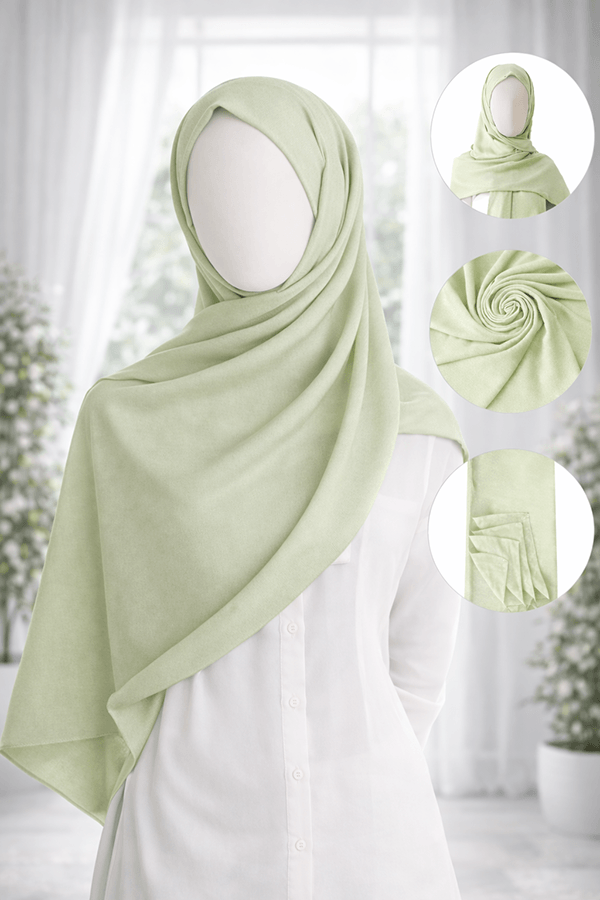 Georgette Scarf - Set 1 - Basic - Light Sage Green Georgette Scarf - Set 1 - Basic - Light Sage Green