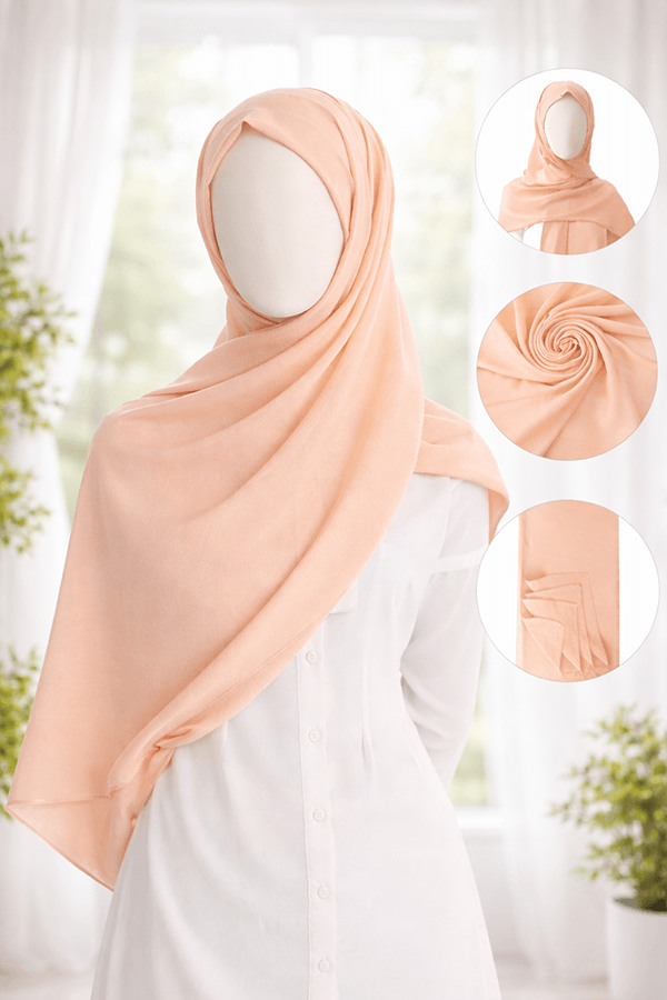 Georgette Scarf - Set 1 - Basic - Peach Georgette Scarf - Set 1 - Basic - Peach