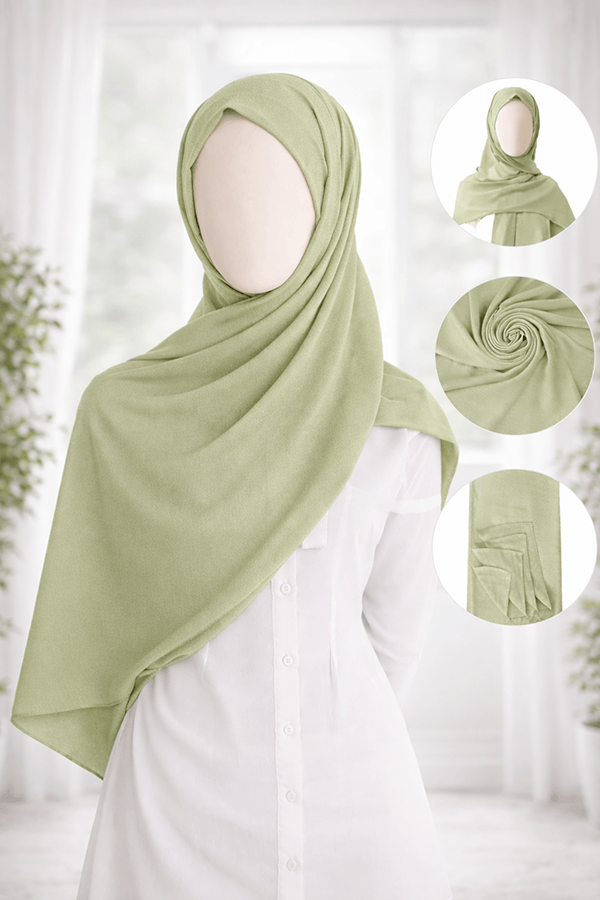 Georgette Scarf - Set 1 - Basic - Pista Green Georgette Scarf - Set 1 - Basic - Pista Green