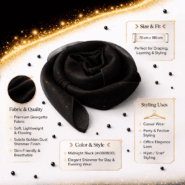Georgette Scarf - Premium - Black Might Luxe