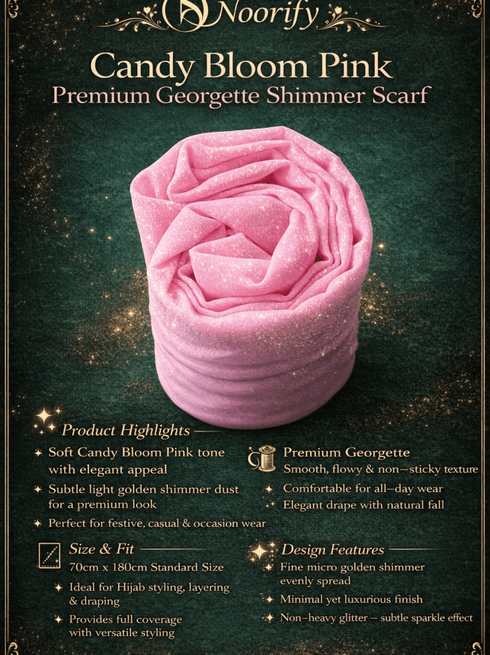Georgette Scarf - Premium - Candy Bloom Pink Georgette Scarf - Premium - Candy Bloom Pink