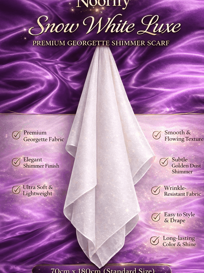 Georgette Scarf - Premium - Snow White Georgette Scarf - Premium - Snow White