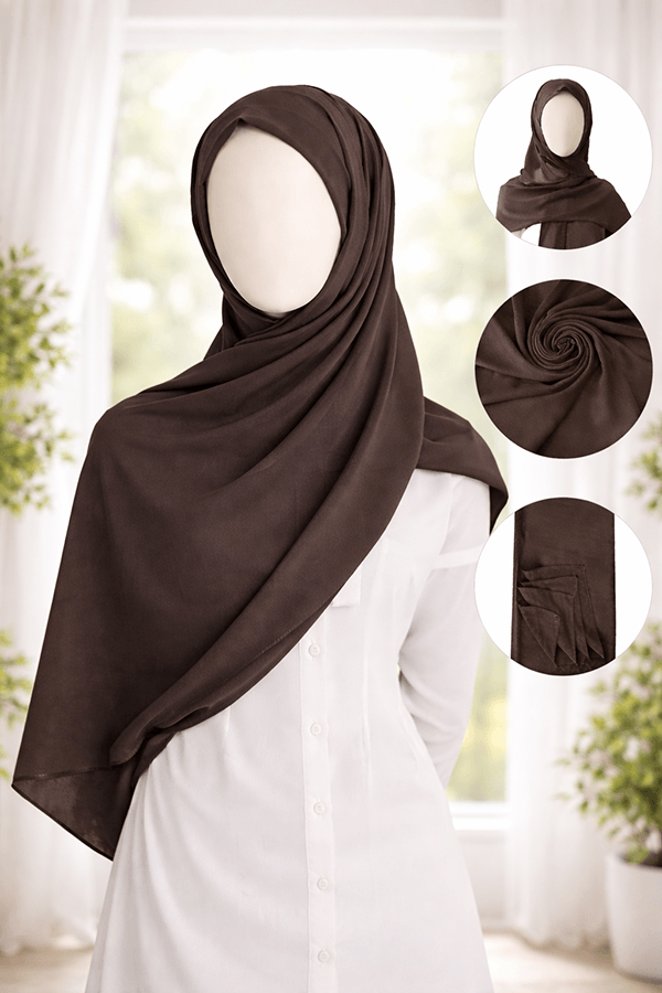 Georgette Scarf - Set 2 - Basic - chocolate brown Georgette Scarf - Set 2 - Basic - chocolate brown