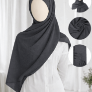 Georgette Scarf - Set 2 - Basic - Dark Charcoal Gray
