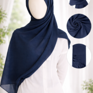 Georgette Scarf - Set 2 - Basic - Deep navy