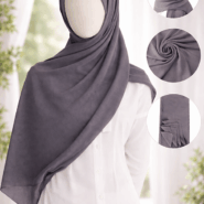 Georgette Scarf - Set 2 - Basic - Warm gray