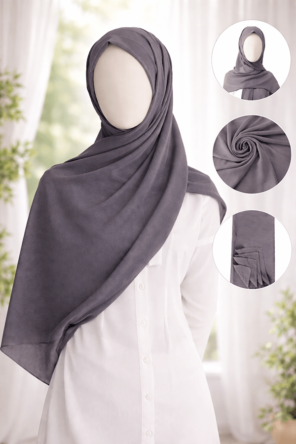 Georgette Scarf - Set 2 - Basic - Warm gray Georgette Scarf - Set 2 - Basic - Warm gray