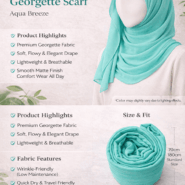 Georgette Scarf - Set 3 - Basic - Aqua Breeze