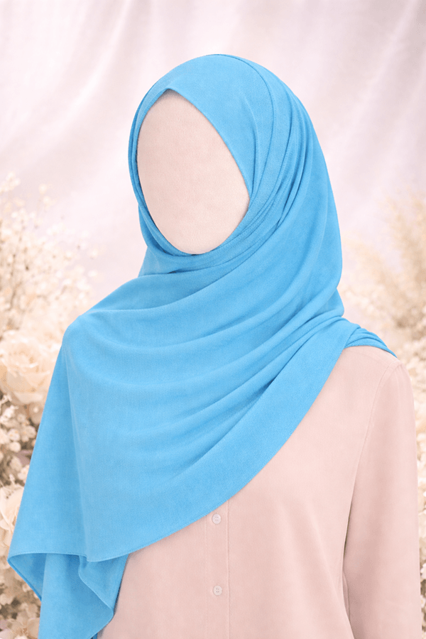 Georgette Scarf - Set 3 - Basic - Aqua Sky Blue Georgette Scarf - Set 3 - Basic - Aqua Sky Blue